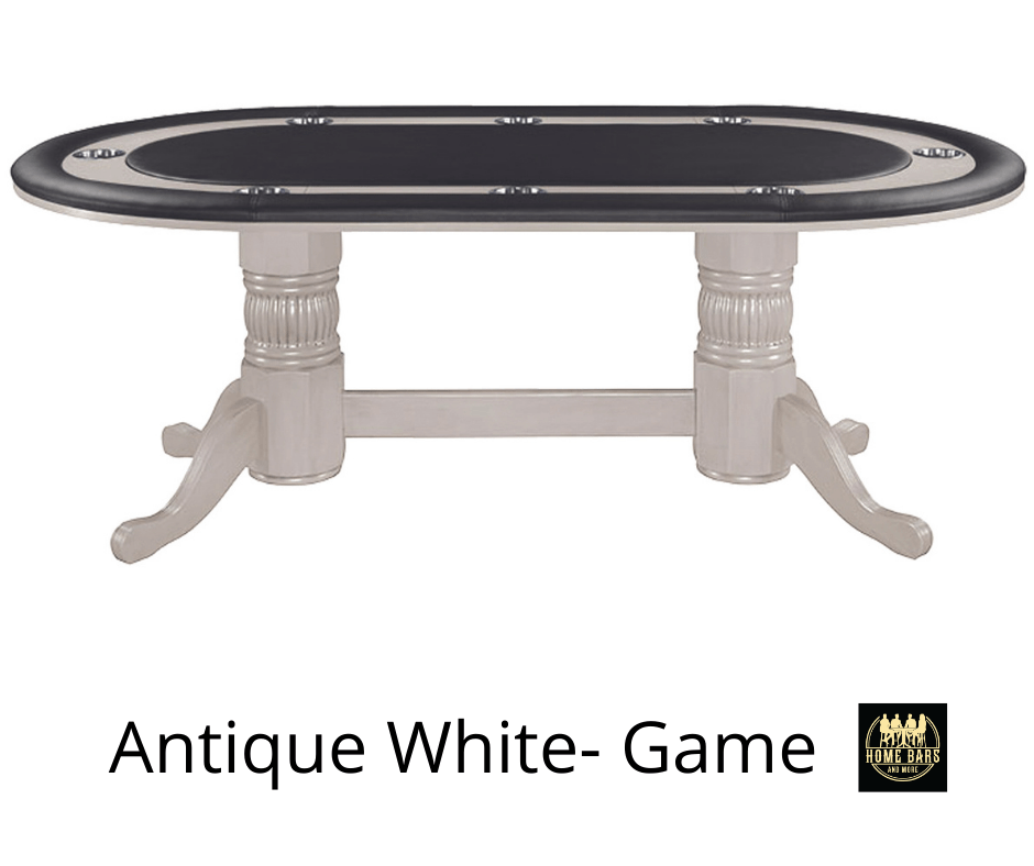 Poker Table in Antique White Finish