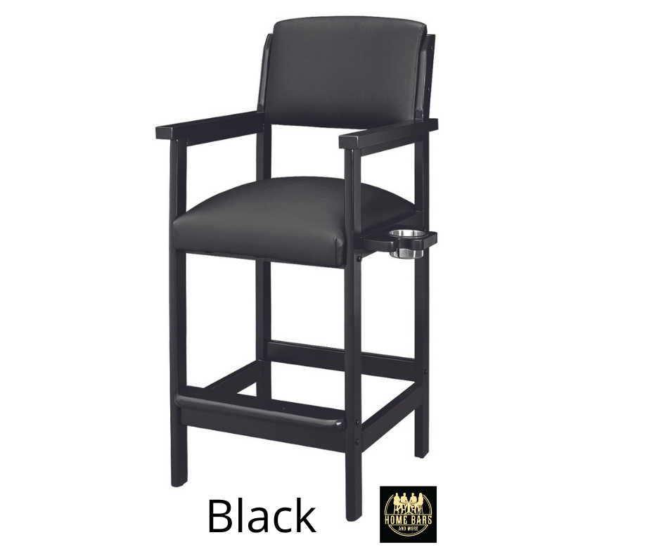 Black Finish Bar Stool Padded Chair