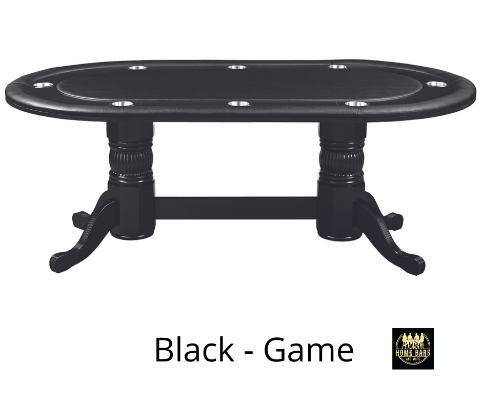 Black Finish - Poker Table - 8 Cupholders