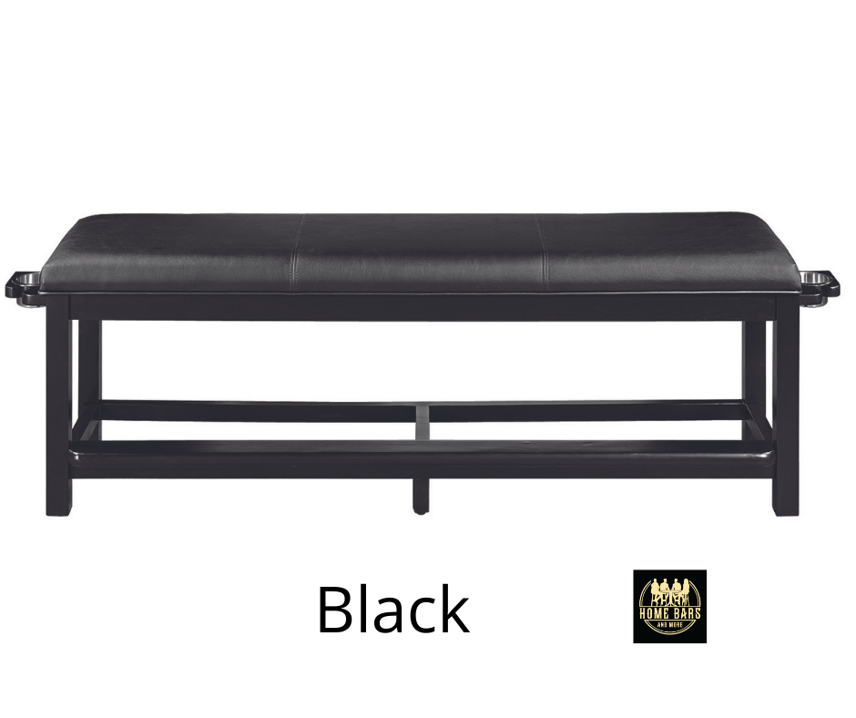 Black Finish Showing Cupholders & Pool Cue Rests