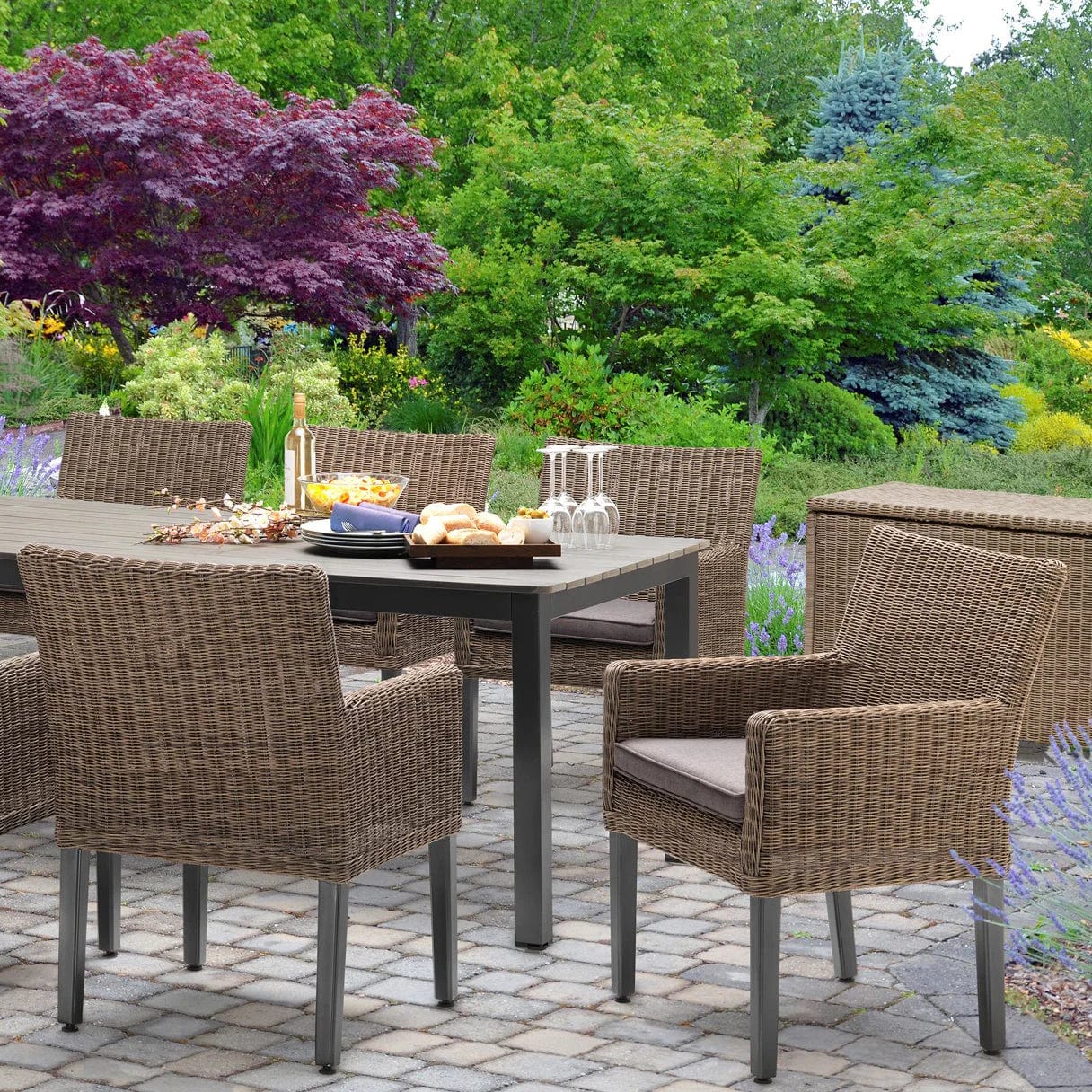 Rattan Wicker Chairs can be added to a table set