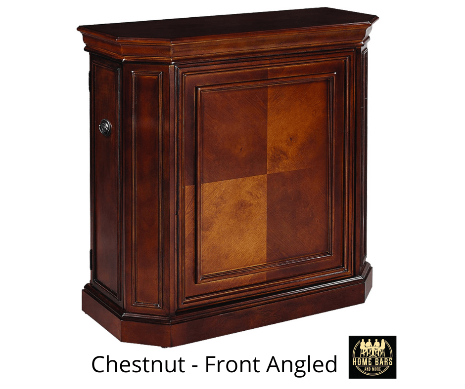 Small Home Bar Cabinet Chestnut Finish 