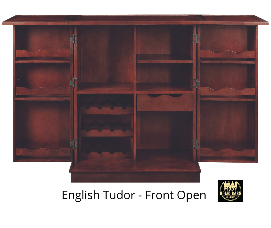 Front Open Cabinet showing Ample Storage Space - in English Tudor