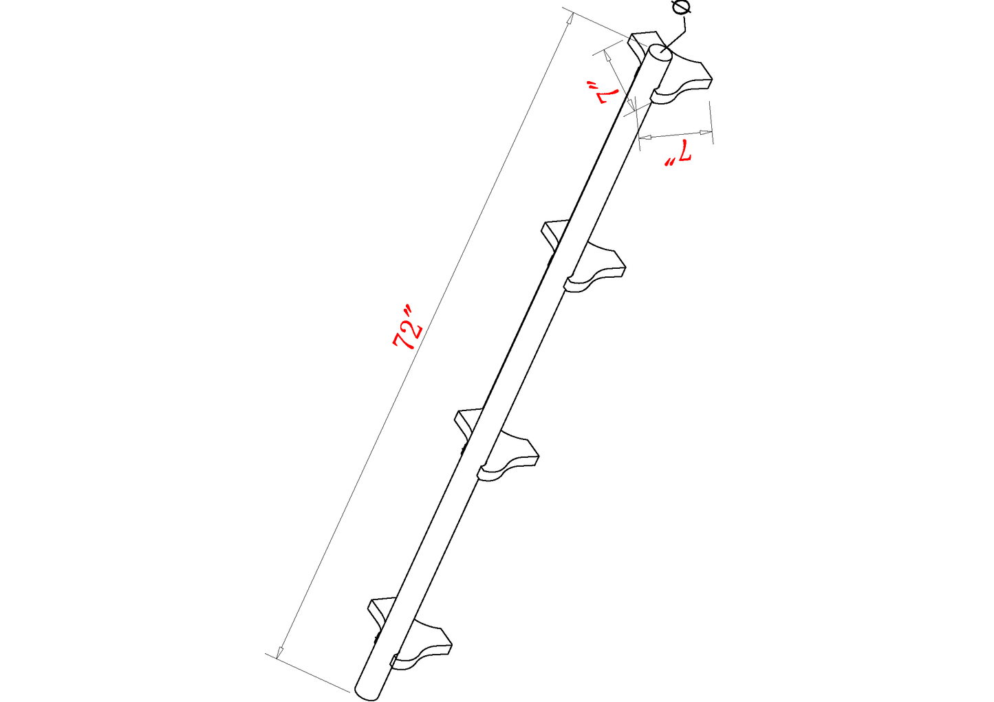 Dimensions of Foot Rail for 84" Home Bar