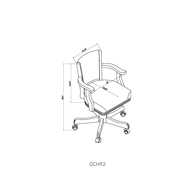 RAM Swivel Game Chair in Black, Cappuccino, English Tudor, or Chestnut