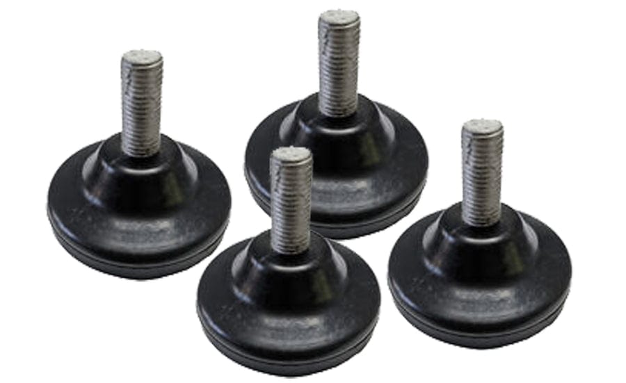 Insertable leg levelers (included) ensure a level playing field.