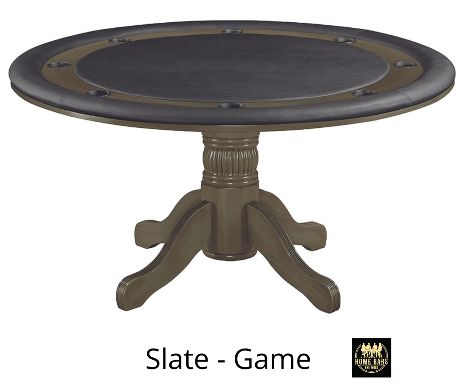 Front View Poker Table - Slate Finish