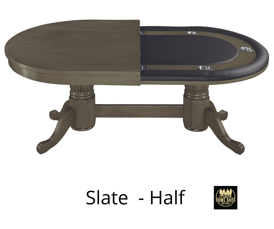 Showing 1/2 Dining & 1/2 Game Table in Slate Finish 