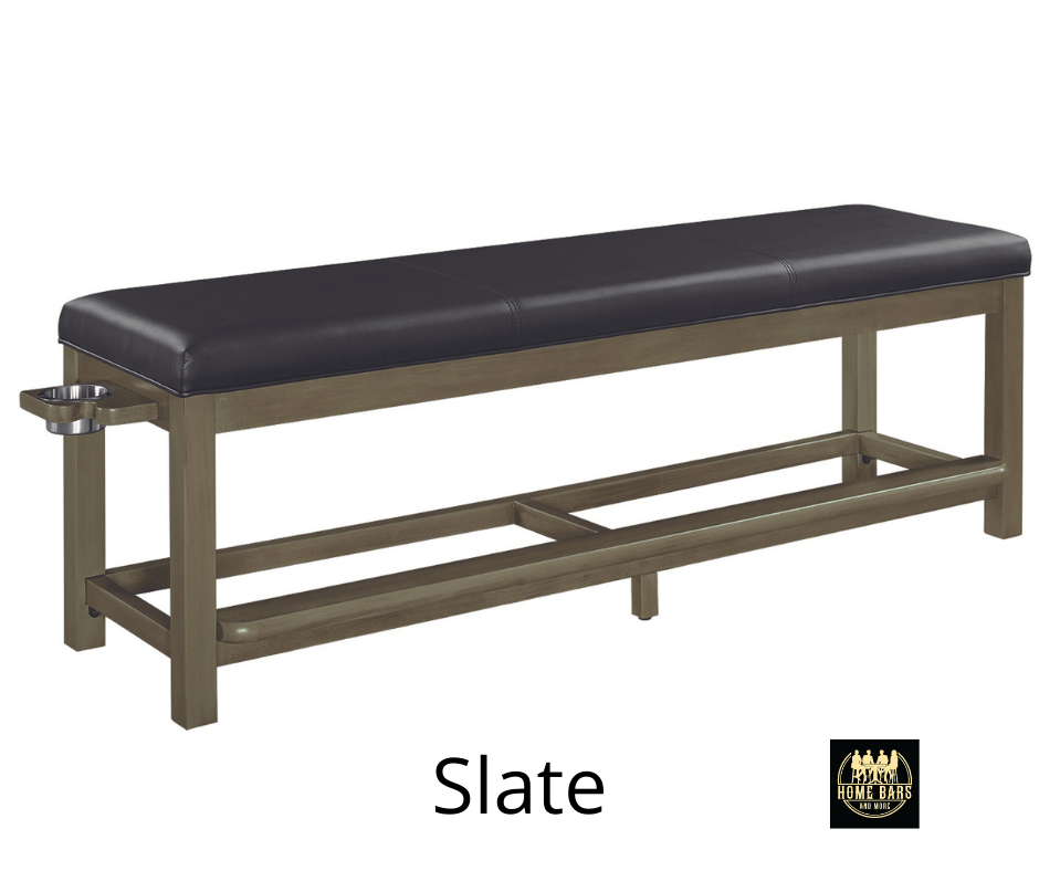 Slate Finish Closed Bench Showing Padded Seat