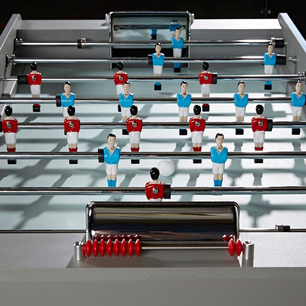Close up of the Outdoor Four-Player Foosball Table