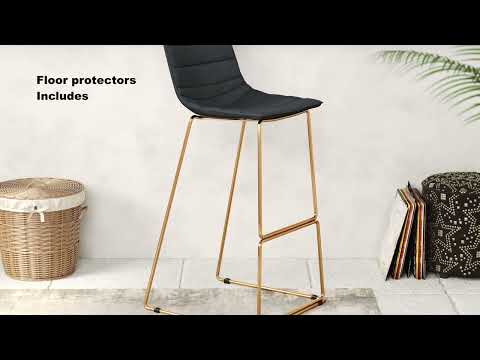 Video of Adele Bar Chair in Black & Gold by Zuo Modern 
