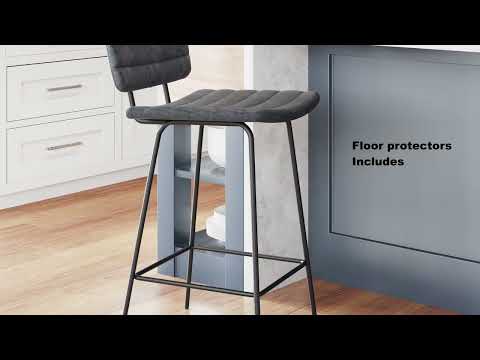 Video of Boston Counter Stool Vintage Black by Zuo Modern