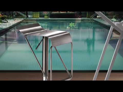 Video of Dazzer Barstools in Brushed Stainless Steel by Zuo Modern