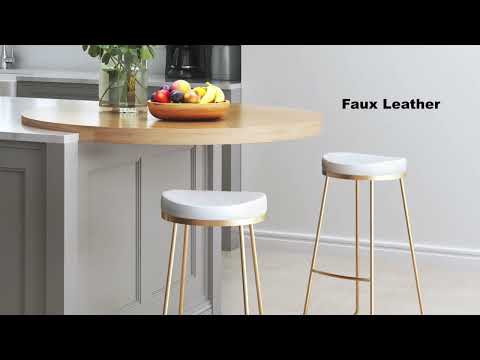 Video of the Bree Barstool in White & Gold by ZuoMod