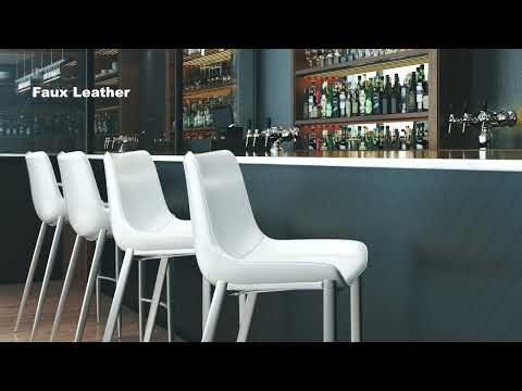 Video of Magnus Barstools in White & Silver by Zuo Mod 