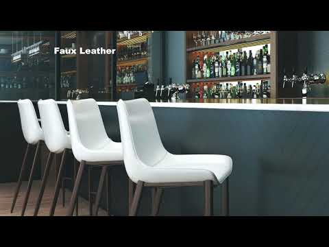 Video of Magnus Barstool in White & Walnut by Zuo Modern  