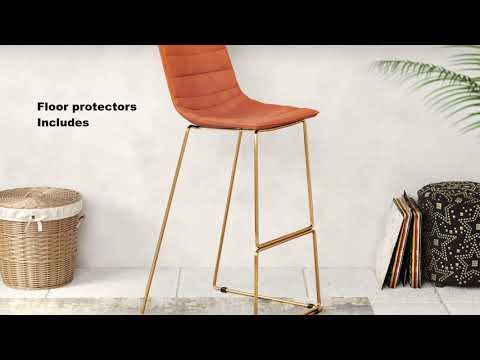 Video of the Adele Bar Chair in Orange & Gold by Zuo Modern