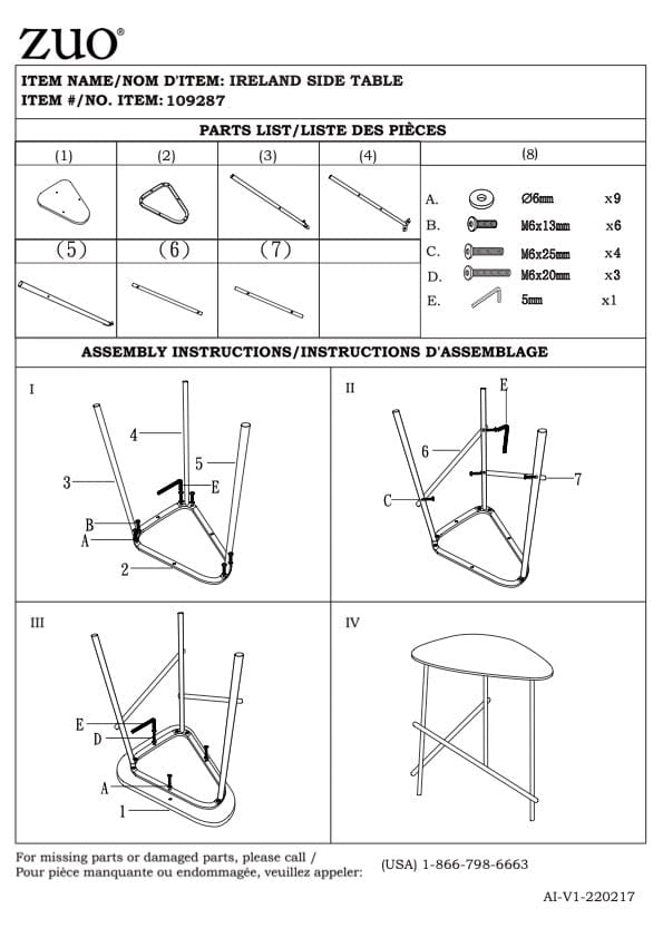 Assembly of Ireland Side Table