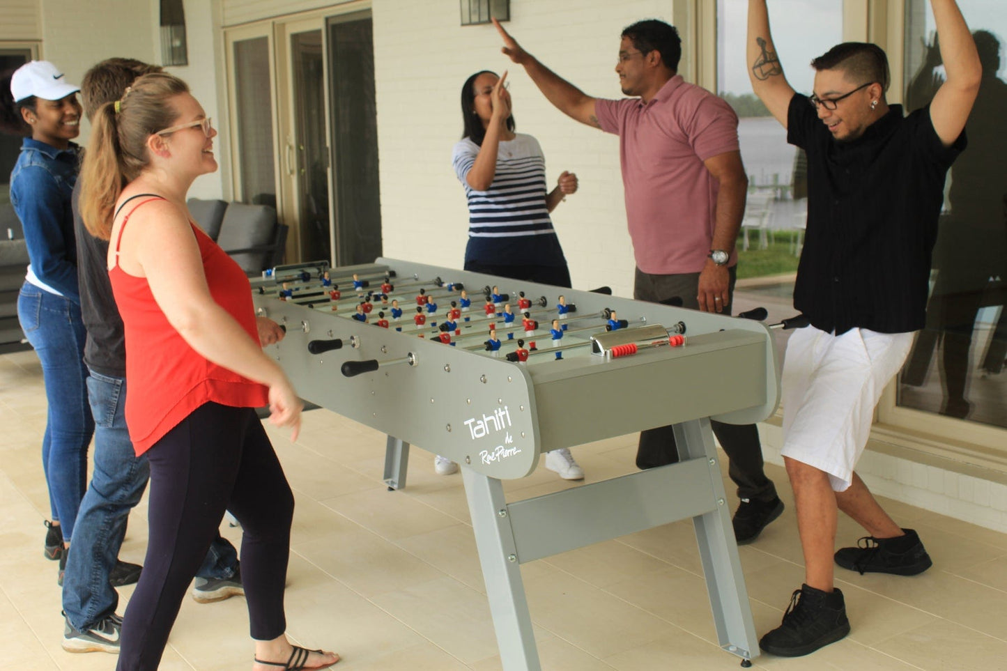 6 Player Foosball Table can be used outdoors 