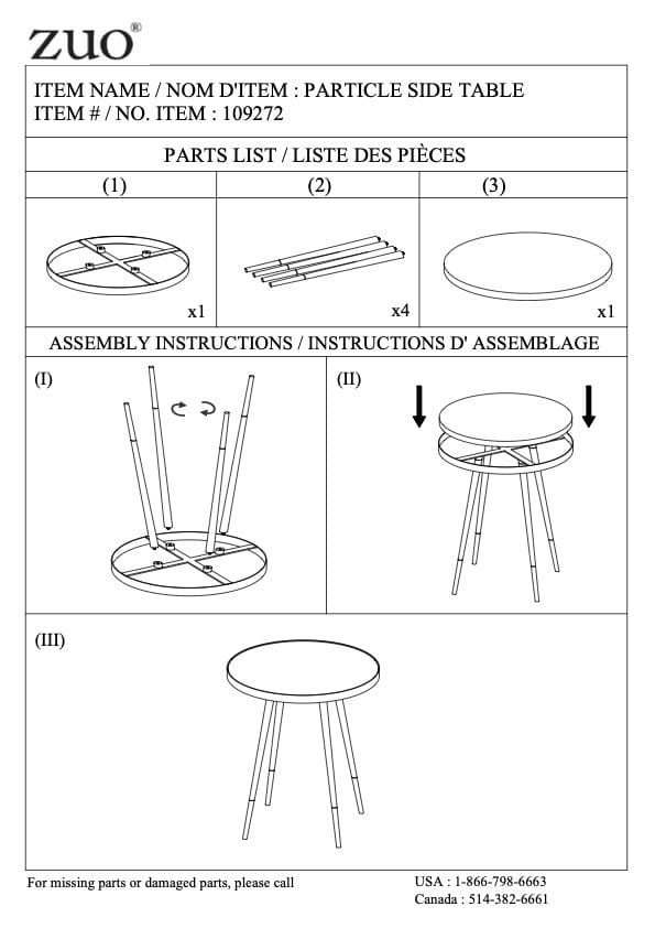Assembly of Particle Table 