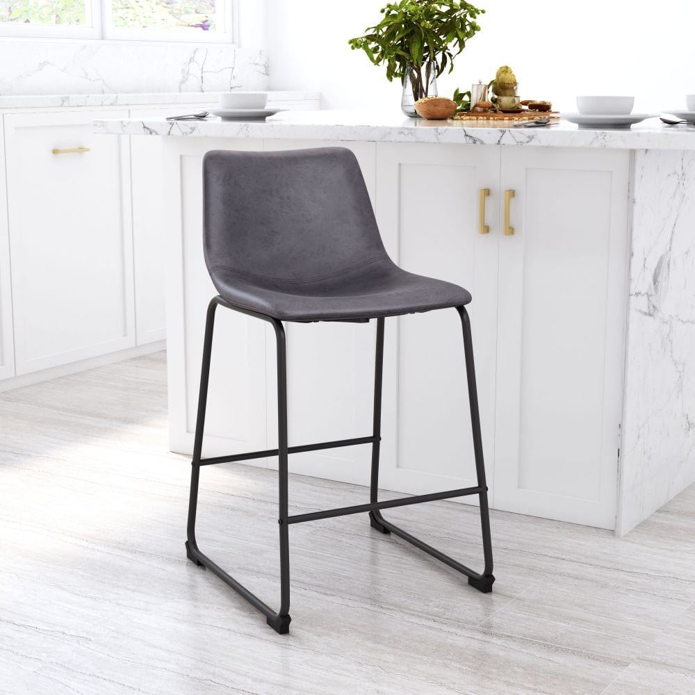 Smart charcoal gray counter chair